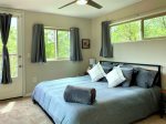 Master Bedroom on Middle Level with King Bed and Access to Deck